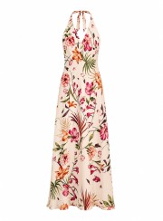 ΦΟΡΕΜΑ MAXI FLORAL HALTER NECK 26714 Κοκτέιλ Φορέματα