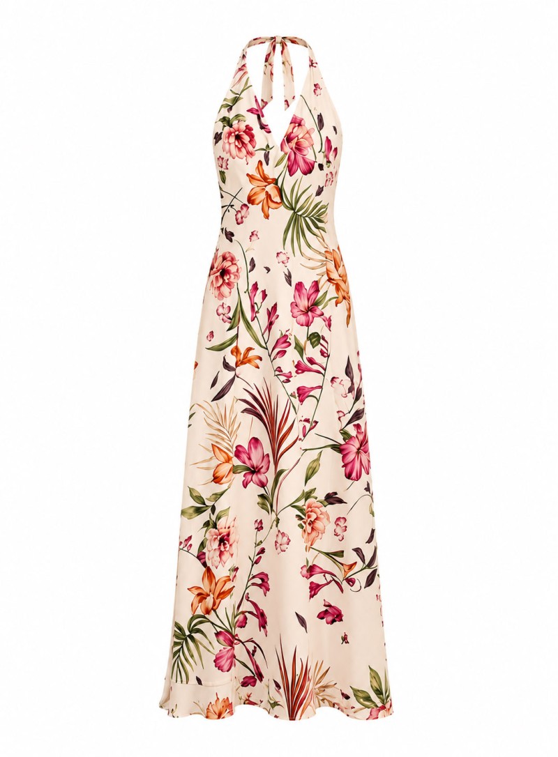 ΦΟΡΕΜΑ MAXI FLORAL HALTER NECK 26714