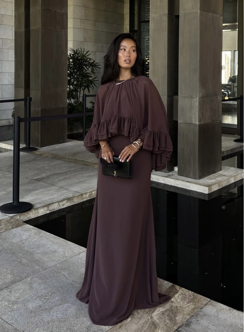 ΦΟΡΕΜΑ MAXI ΜΕ ΚΑΠΑ 26401 Κοκτέιλ Φορέματα