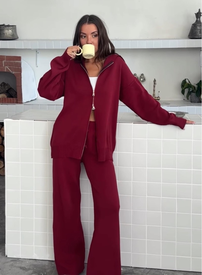ΣΕΤ ΠΛΕΚΤΟ ΖΑΚΕΤΑ ΚΑΙ ΠΑΝΤΕΛΟΝΙ SOFT BURGUNDY 26602
