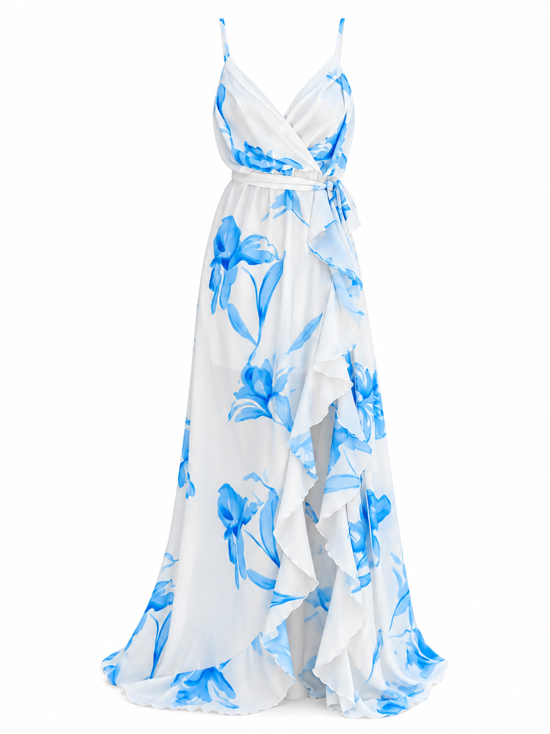 DRESS MAXI RUFFLED VANA WHITE 24486