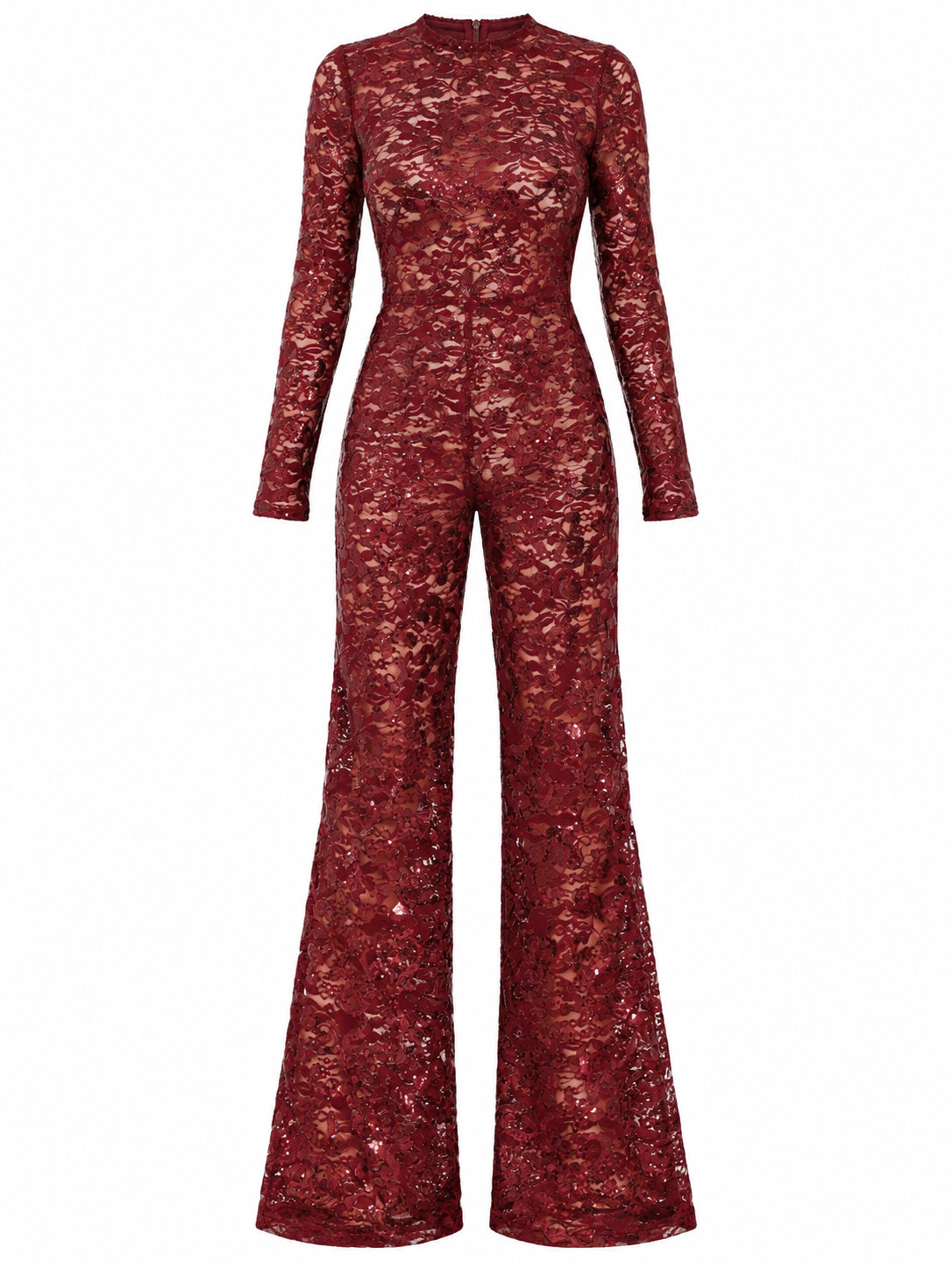 ΟΛΟΣΩΜΗ ΜΑΚΡΥΜΑΝΙΚΗ LACE SEQUIN ΜΠΟΡΝΤΟ 25303