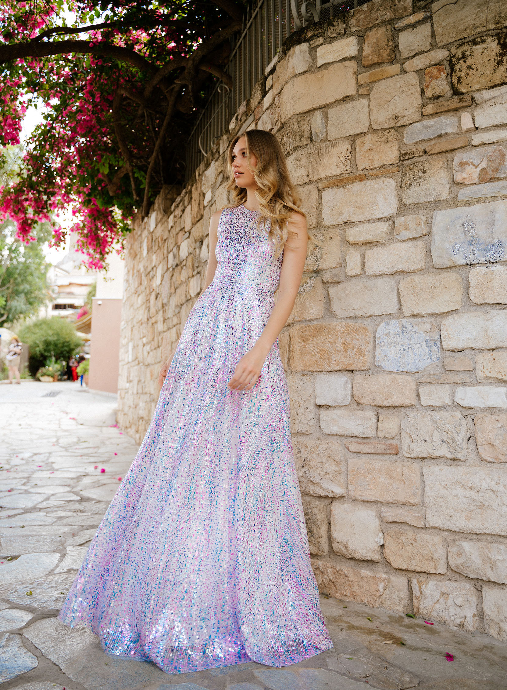 DRESS MAXI BACKLESS SEQUIN MULTICOLORED 23721