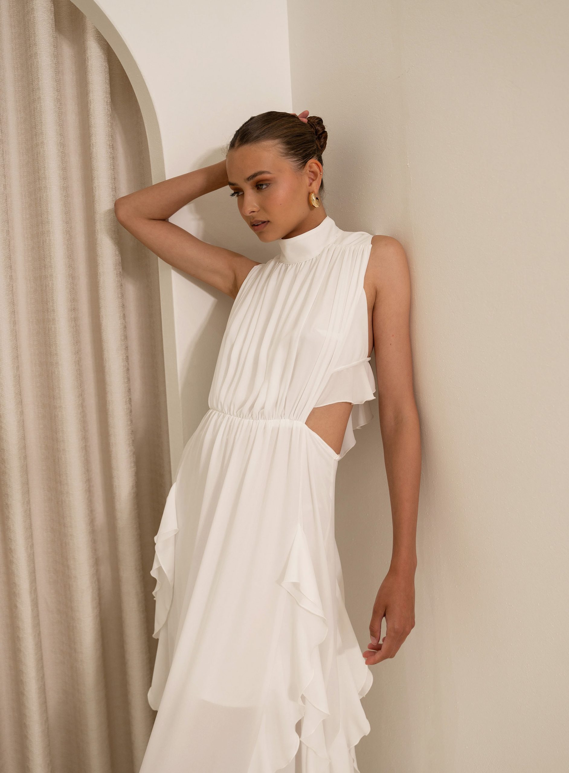 ΦΟΡΕΜΑ MAXI BACKLESS ΜΕ ΒΟΛΑΝ DEVINE ΛΕΥΚΟ 24463