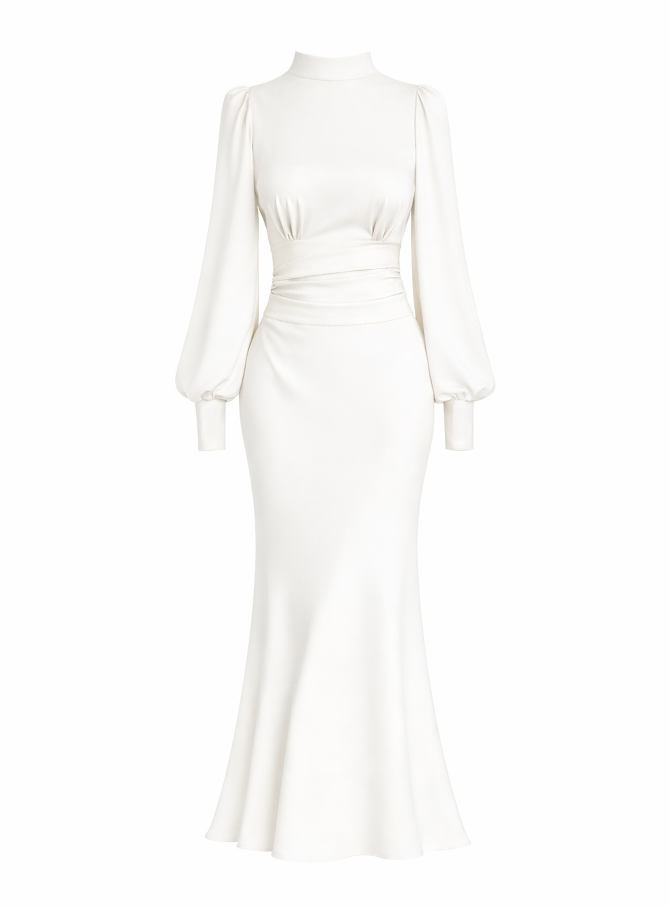DRESS BACKLESS BALLOON WHITE 26419