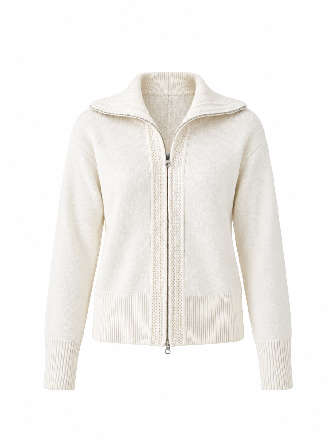 CARDIGAN KNITTED ZIPPER CREAM 26152