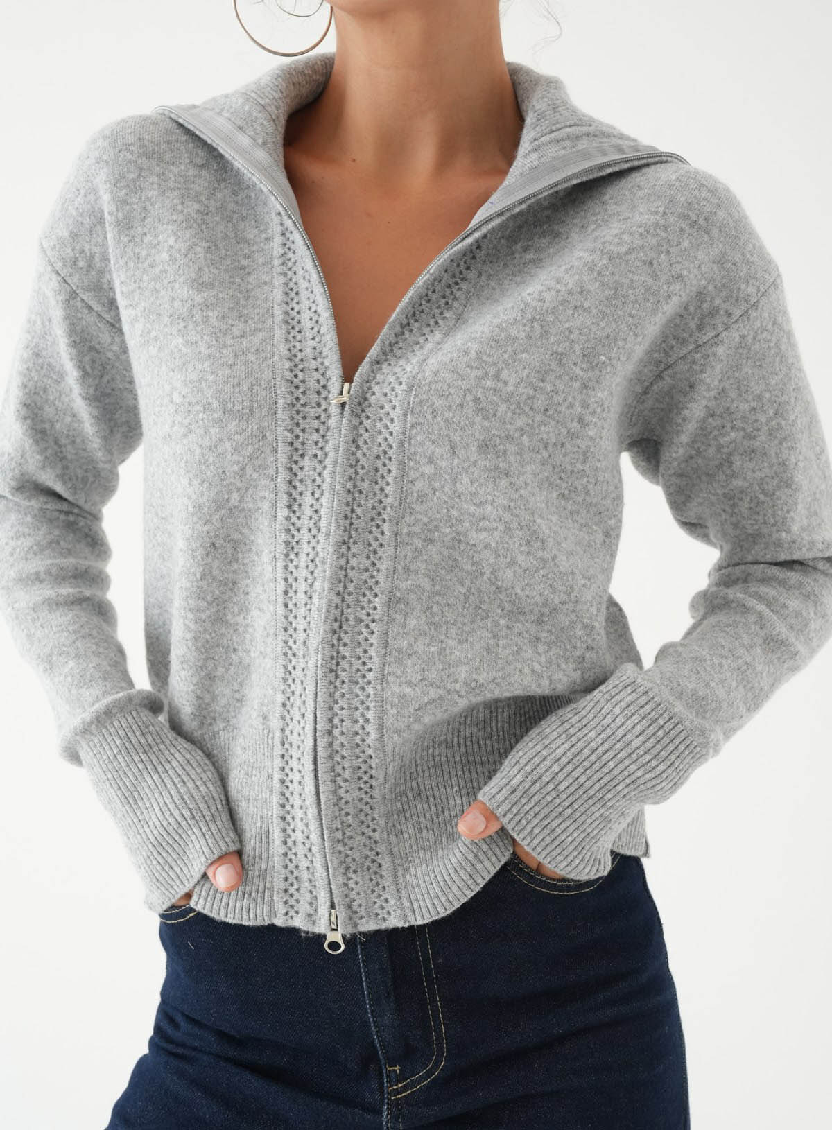 ΖΑΚΕΤΑ ΠΛΕΚΤΗ ZIPPER MELANGE 26152