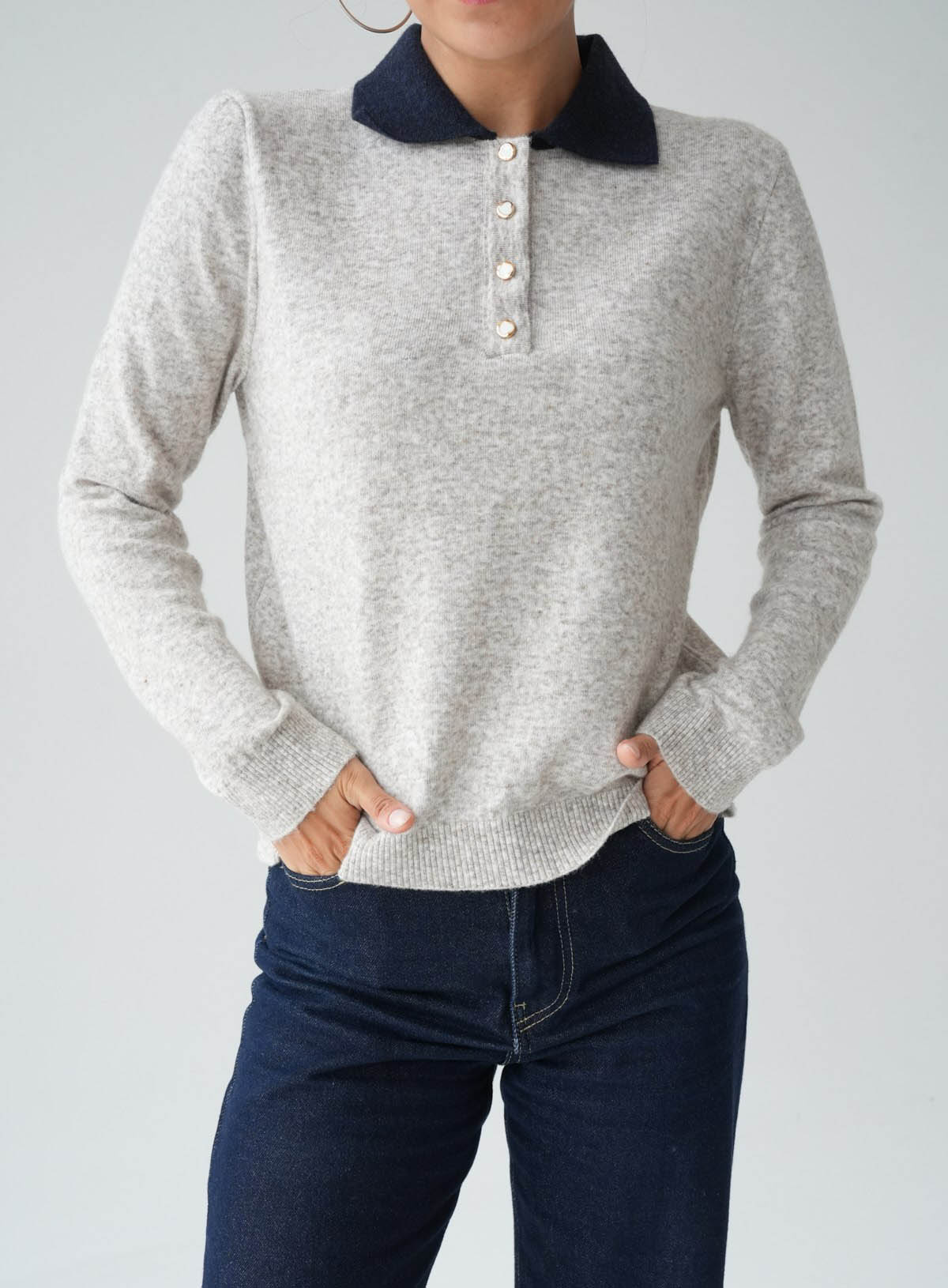 PULLOVER WITH COLAR STONE 26160