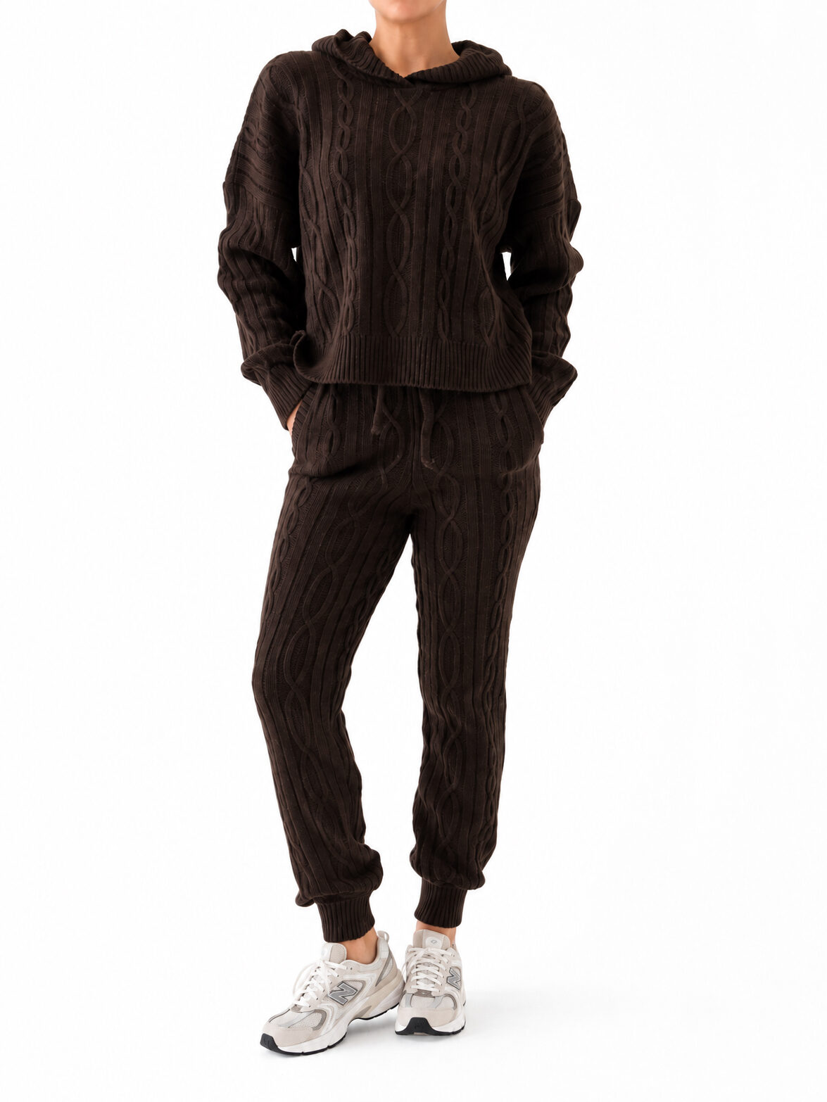 SET KNITTED BRAID CHOCOLA 26628