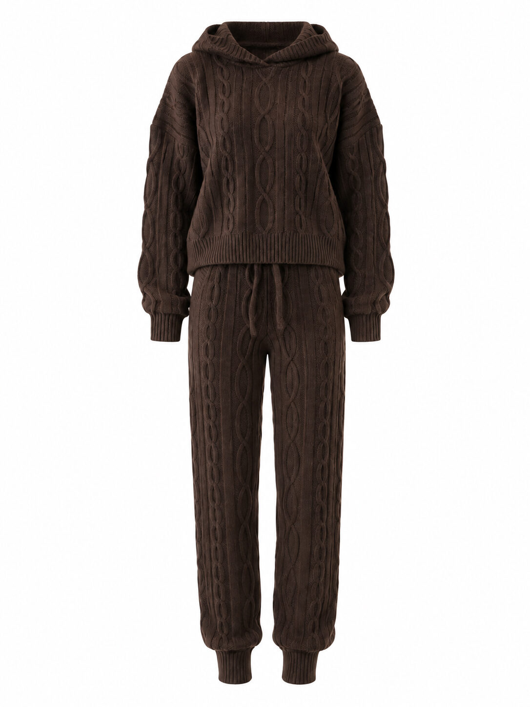 SET KNITTED BRAID CHOCOLA 26628